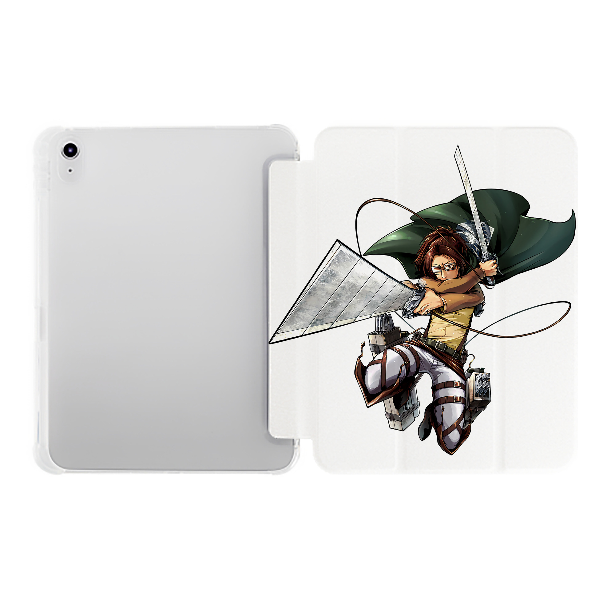 （画像用） 進撃の巨人 ハンジ·ゾエ Attack on Titan Hanji Zoe IPad ケース ペン収納付き 三つ折りスタンド PUレザー×シリコン 対応機種9.5/10.5/10.9インチ